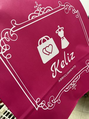 shopper fucsia stampa serigrafia bianco 2 lati