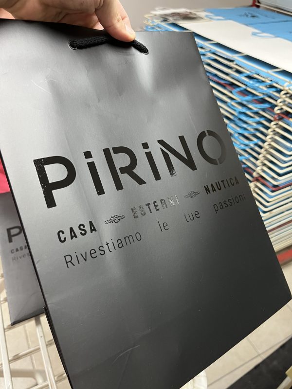 shopper lusso nero plastificato opaco stampa nero lucido